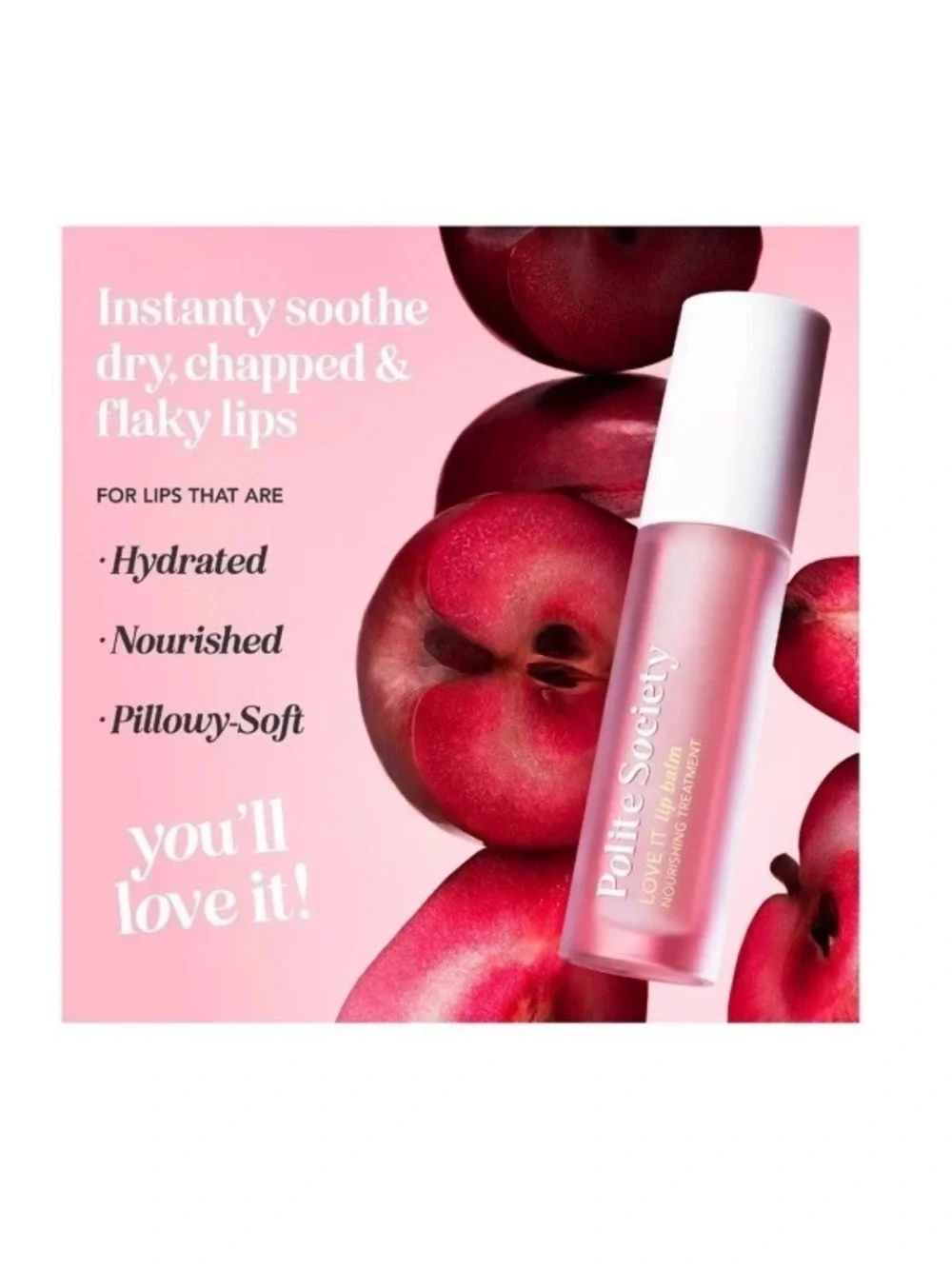 Polite Society 4pc Set: Makeup Bag, Lip Balm, XL Plumper, Powder